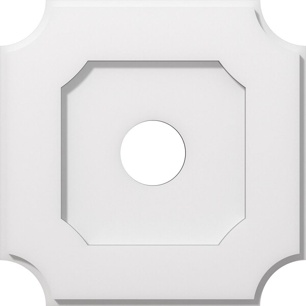 Ekena Millwork Locke Architectural Grade PVC Contemporary Ceiling Medallion, 14"OD x 3"ID x 8 1/4"C x 1"P CMP14LE-03000 - main